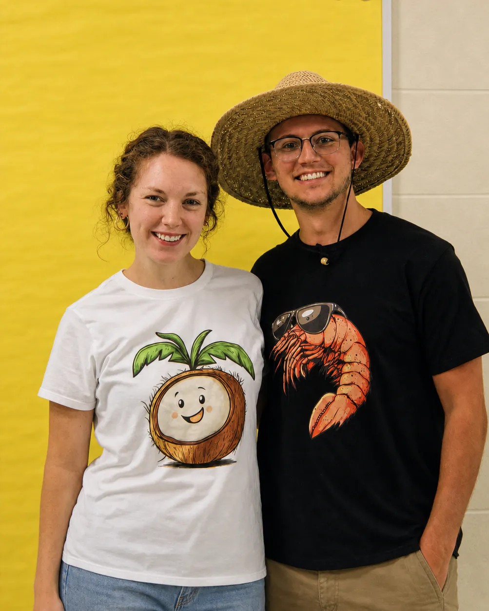 Two people smiling together during a Rhythm Church Sunday